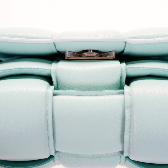 BOTTEGA VENETA blue leather PADDED CASSETTE Crossbody Shoulder Bag. Never Worn - Picture 7 of 10